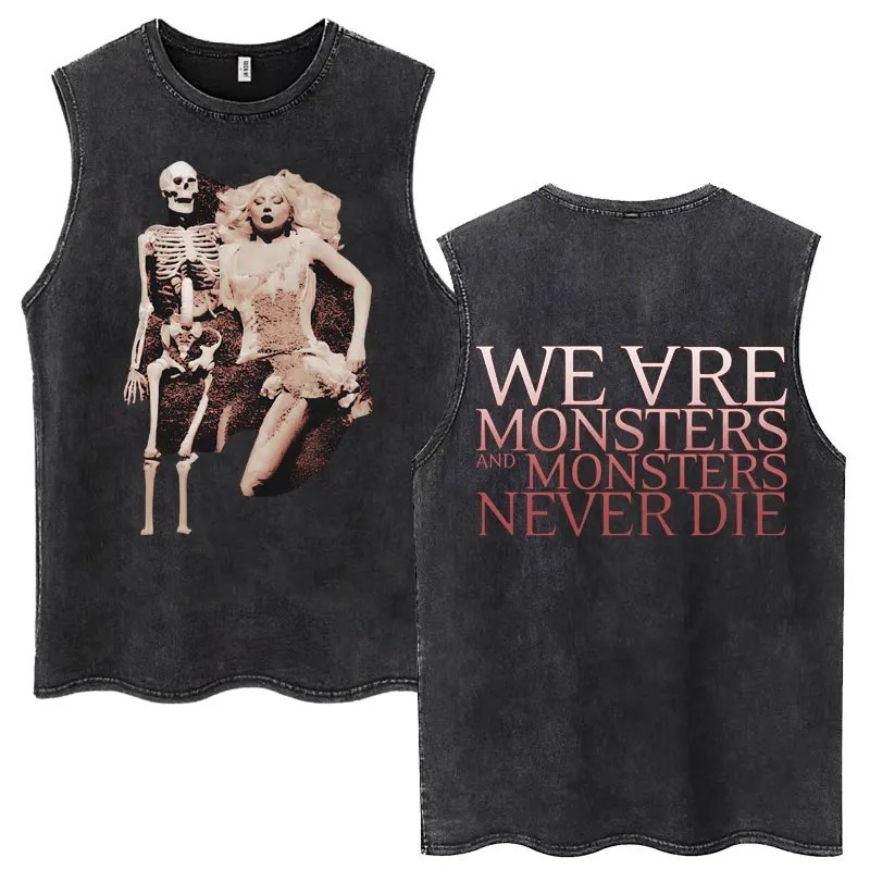 Lady Gaga The Mayhem Ball Tour 2025 Wash Tank Tops Fashion Men Women H