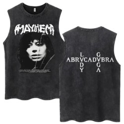 Lady Gaga The Mayhem Ball Tour 2025 Wash Tank Tops Fashion Men Women H