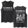 Hot Sale Karol G Bichota Music Album Washed Tank Tops Hip Hop Fashion 