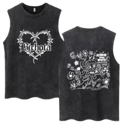Hot Sale Karol G Bichota Music Album Washed Tank Tops Hip Hop Fashion 