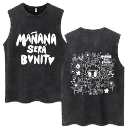 Hot Sale Karol G Bichota Music Album Washed Tank Tops Hip Hop Fashion 