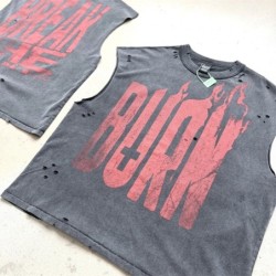 Nice Washed Saint BURN & BREAK THE RULES Sleeveless T-shirt Men Women 