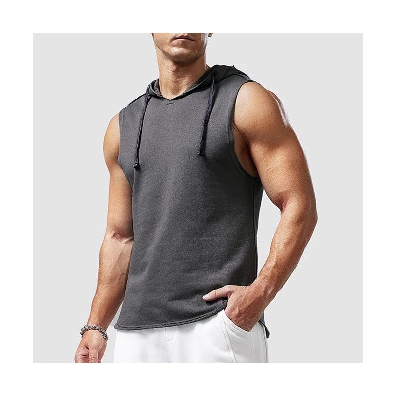 1pcs Summer Men's Tank Tops Male Solid Color Vest Sleeveless Tees For 