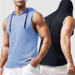 1pcs Summer Men's Tank Tops Male Solid Color Vest Sleeveless Tees For 
