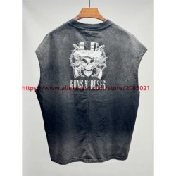 Vintage SAINT Guns N Roses Washed T-Shirts High Quality Dirty Soil Spr