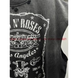 Vintage SAINT Guns N Roses Washed T-Shirts High Quality Dirty Soil Spr