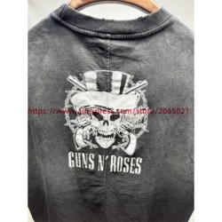 Vintage SAINT Guns N Roses Washed T-Shirts High Quality Dirty Soil Spr