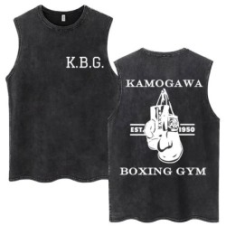 Hot Anime Hajime No Ippo Kamogawa Boxing Gym Washed Tops Men Makunouch