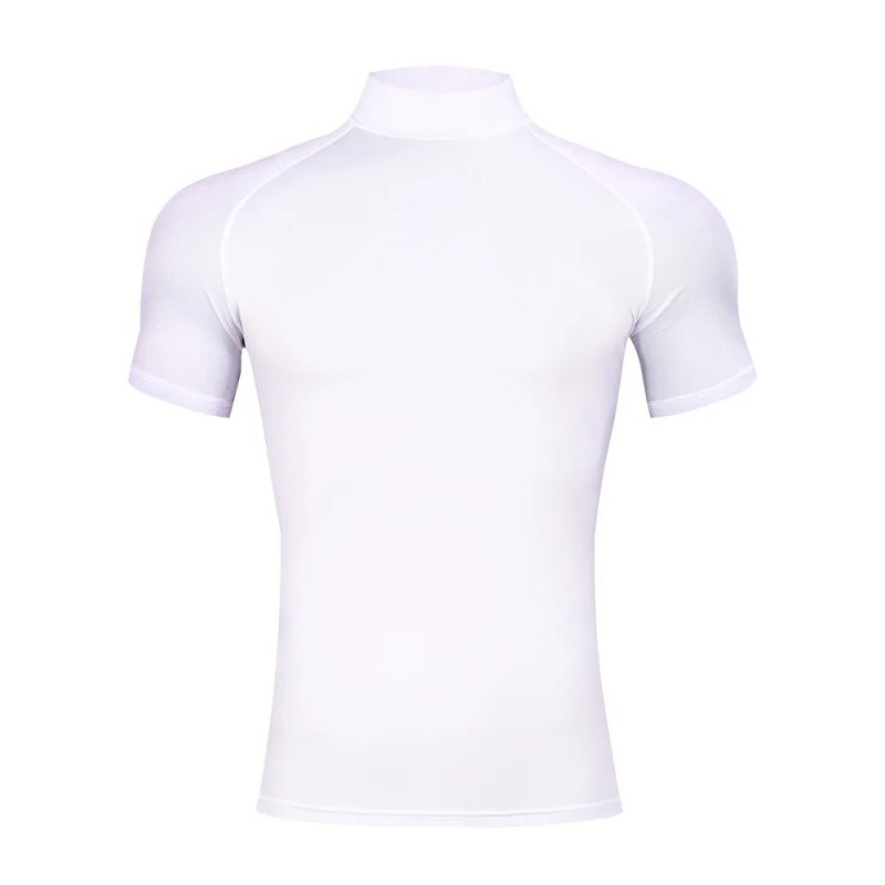 Mens Bodybuilding Sports Tight T-shirt Summer Compression Turtleneck S