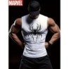 Men's Black Muscle Vest with Superhero Logo Printing, Sleeveless Shirt