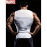 Men's Black Muscle Vest with Superhero Logo Printing, Sleeveless Shirt