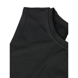Men's Black Muscle Vest with Superhero Logo Printing, Sleeveless Shirt