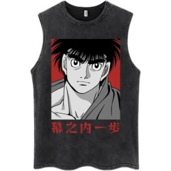 Hot Anime Hajime No Ippo Kamogawa Boxing Gym Washed Tops Men Makunouch