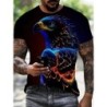 New Cool Eagle Pattern T Shirt For Men Clothing 3D Print Flame Eagle S