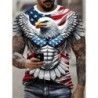 New Cool Eagle Pattern T Shirt For Men Clothing 3D Print Flame Eagle S