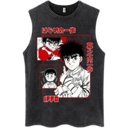 Hot Anime Hajime No Ippo Kamogawa Boxing Gym Washed Tops Men Makunouch