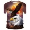New Cool Eagle Pattern T Shirt For Men Clothing 3D Print Flame Eagle S