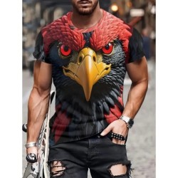 New Cool Eagle Pattern T Shirt For Men Clothing 3D Print Flame Eagle S