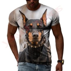 New Tide Summer Fashion Doberman Picture T-shirts Casual Print Tees Hi