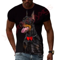 New Tide Summer Fashion Doberman Picture T-shirts Casual Print Tees Hi